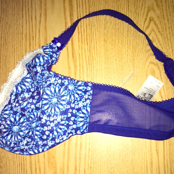 New Elomi Underwire Thck Strap Embroidered Bra Size 36D - Picture 4 of 6